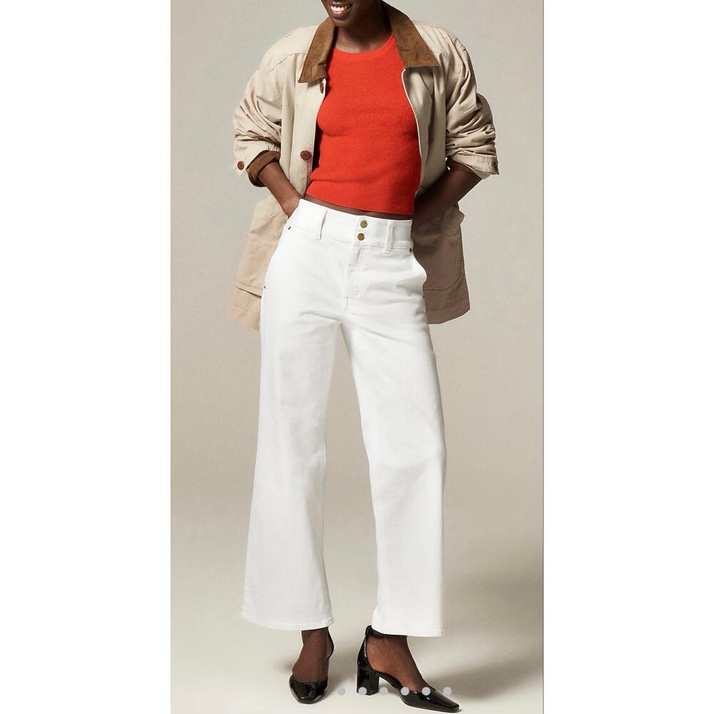 J Crew Slim-Wide Jean With Stacked Buttons Size 30 Ankle High-rise - Picture 2 of 11